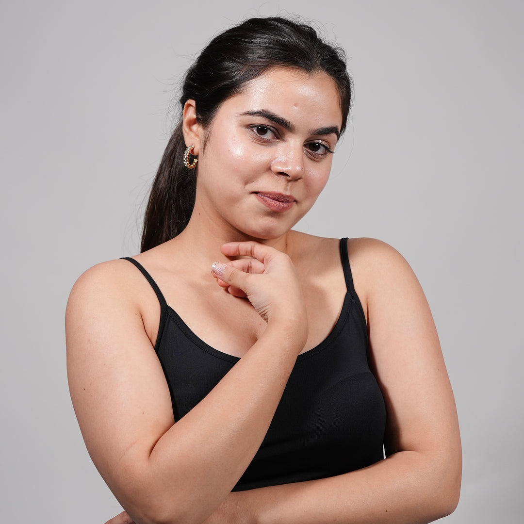 Silver Segment Hoop Earrings with Crystal Accents – Elegant Daily Wear