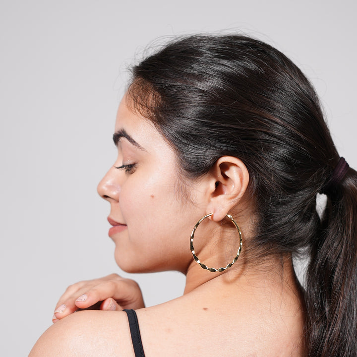 Wave Texture Hoop Earrings