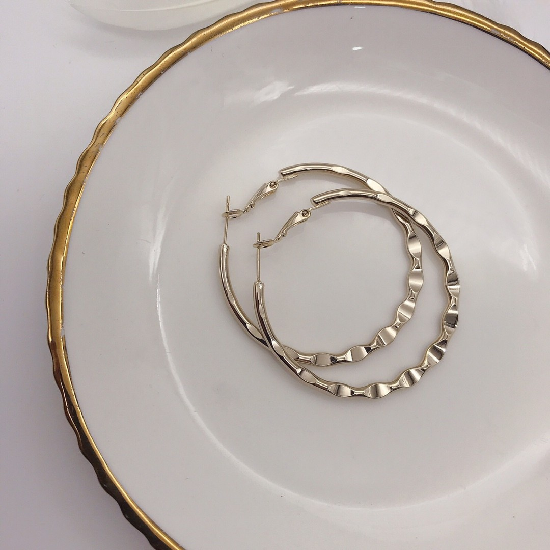 Wave Texture Hoop Earrings