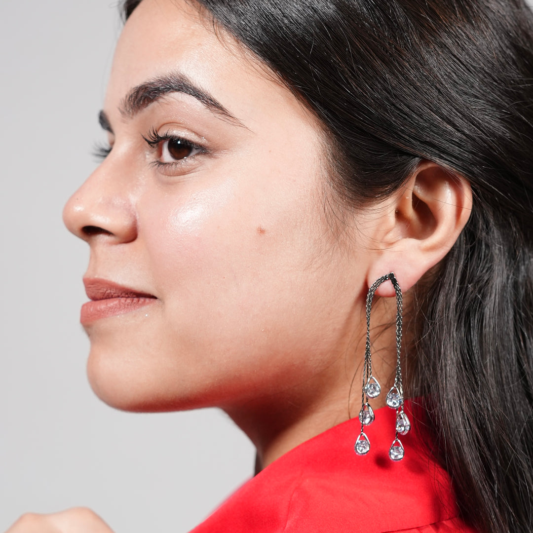 Cascade Teardrop Chain Earrings