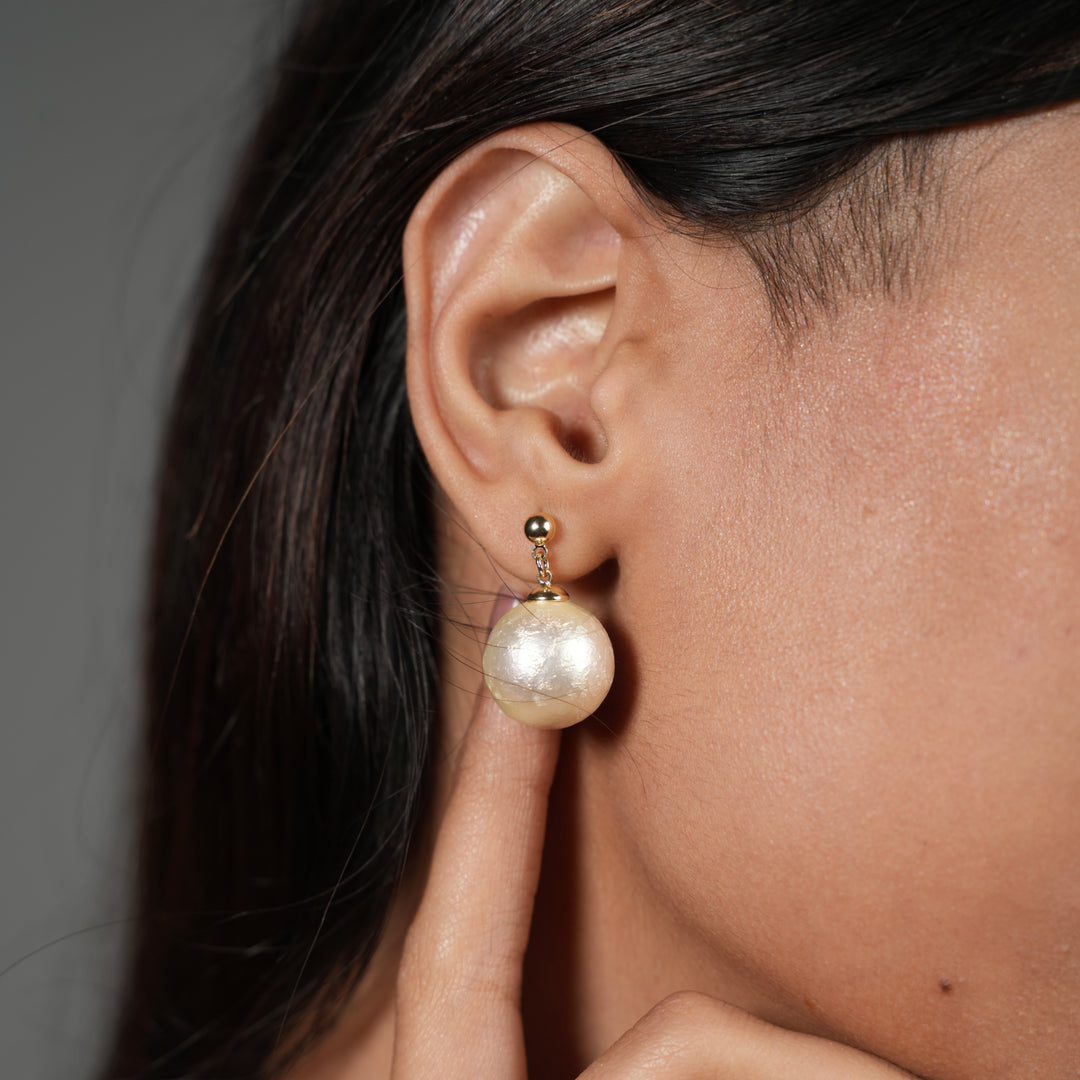 Luxe Textured Pearl Drop Earrings