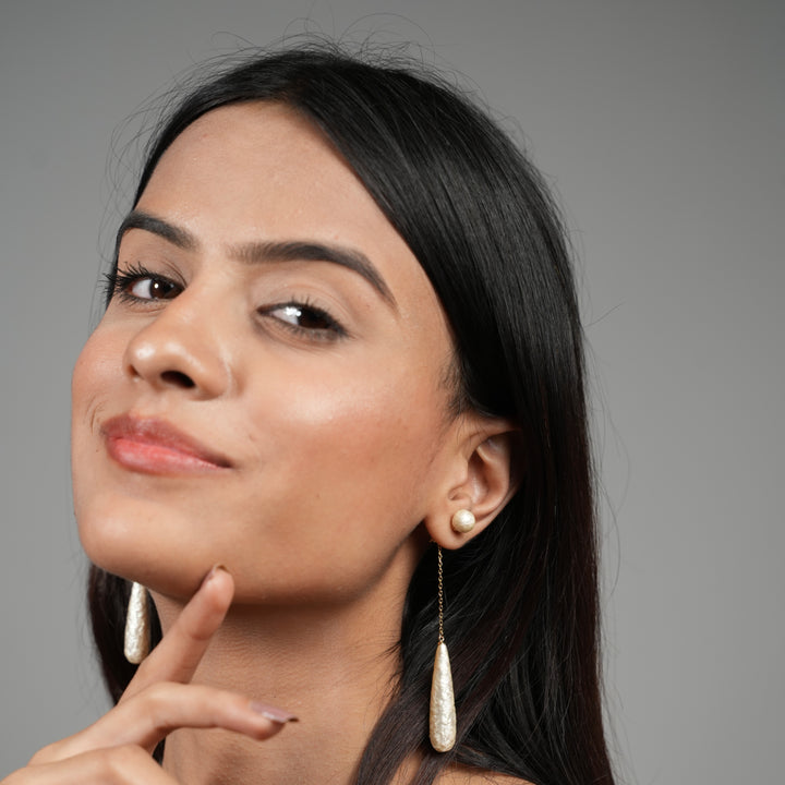 Elegant Pearl Drop Chain Earrings