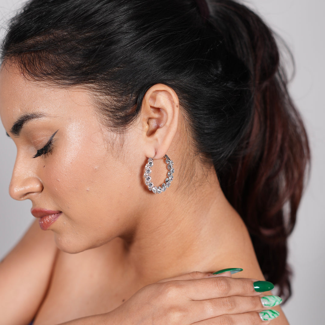 Crystal Halo Hoop Earrings