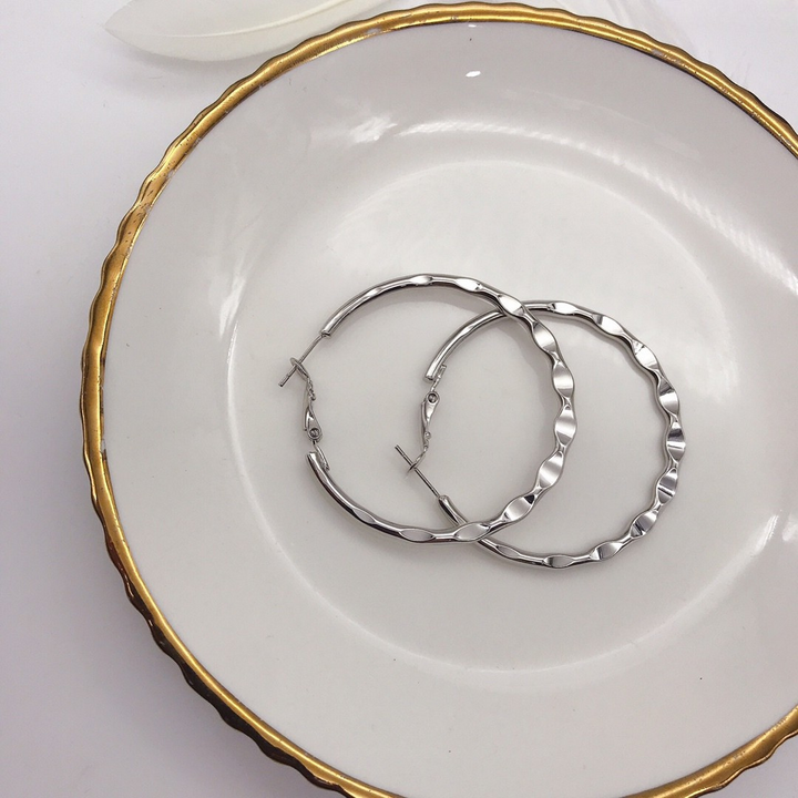 Wave Texture Hoop Earrings