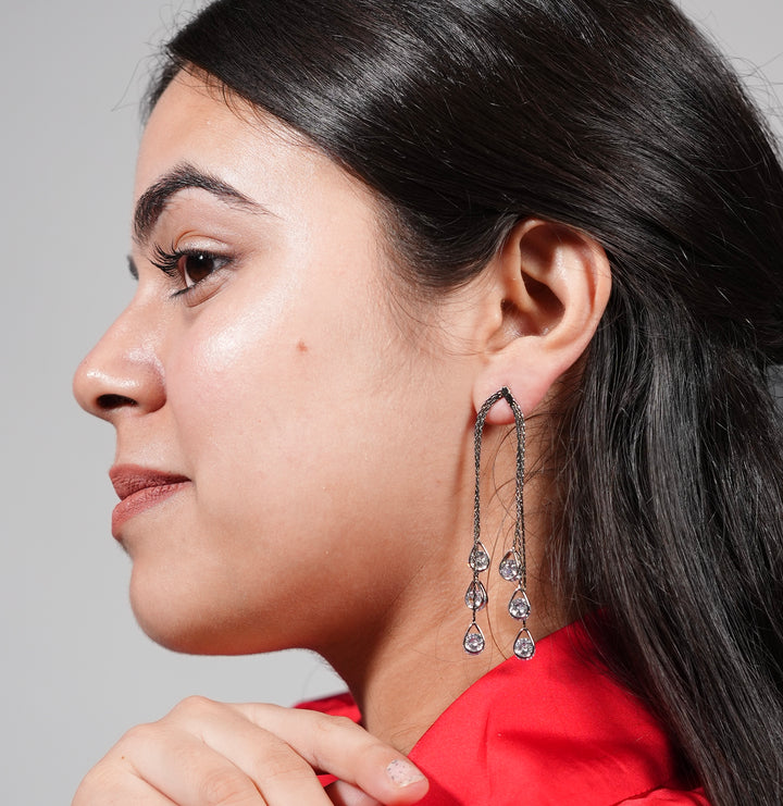 Cascade Teardrop Chain Earrings
