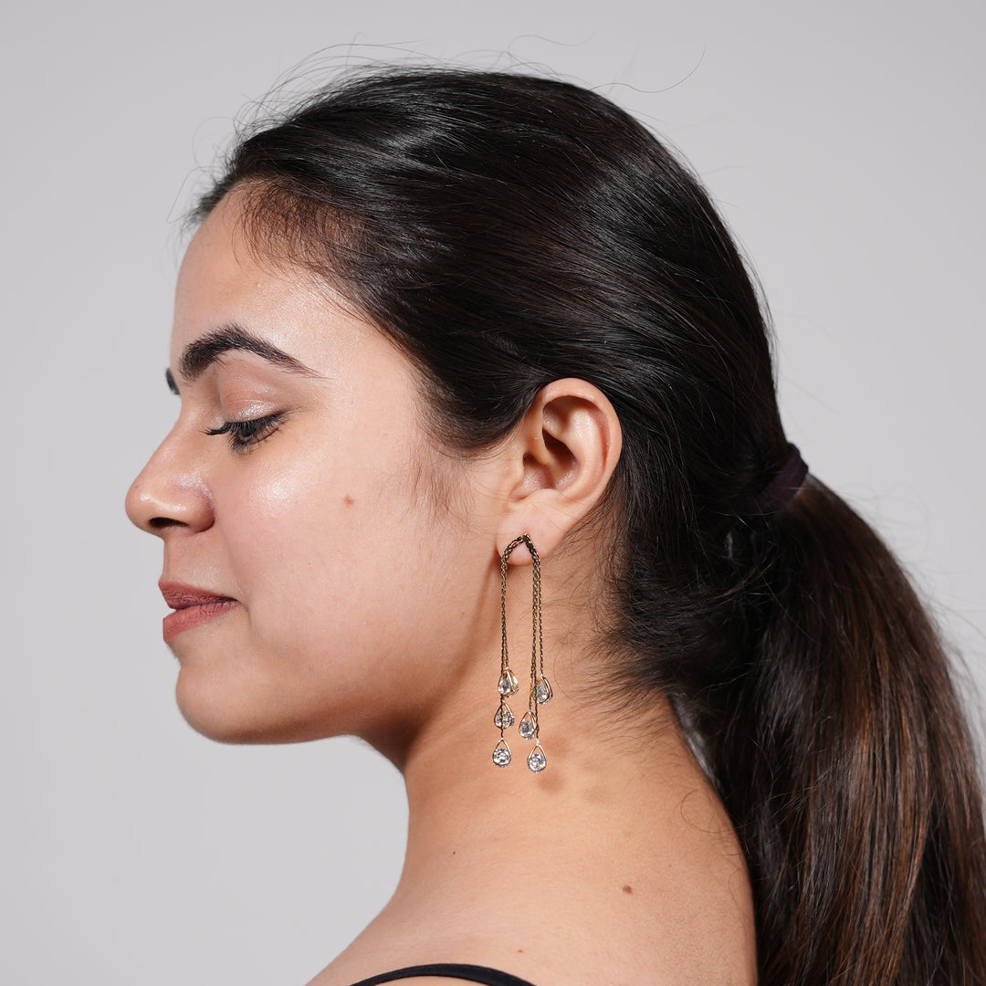 Cascade Teardrop Chain Earrings