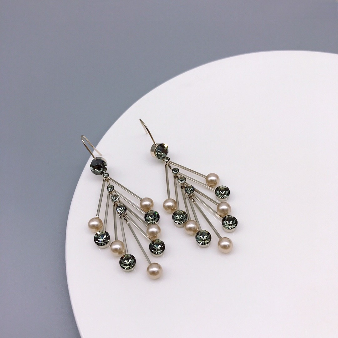 Elegant Starburst Crystal & Pearl Chandelier Earrings – Luxe Statement Jewelry