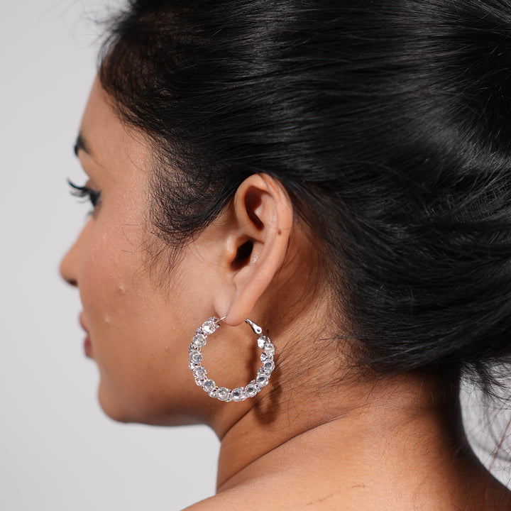 Crystal Halo Hoop Earrings