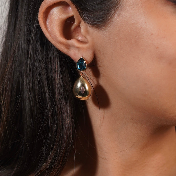 Royal Glow Teardrop Statement Earrings