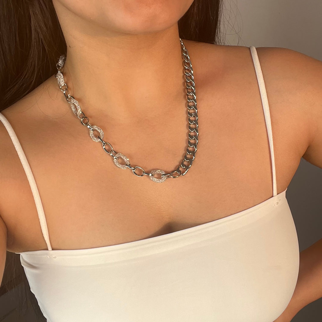 Zenya Bold – Crystal Link Statement Choker