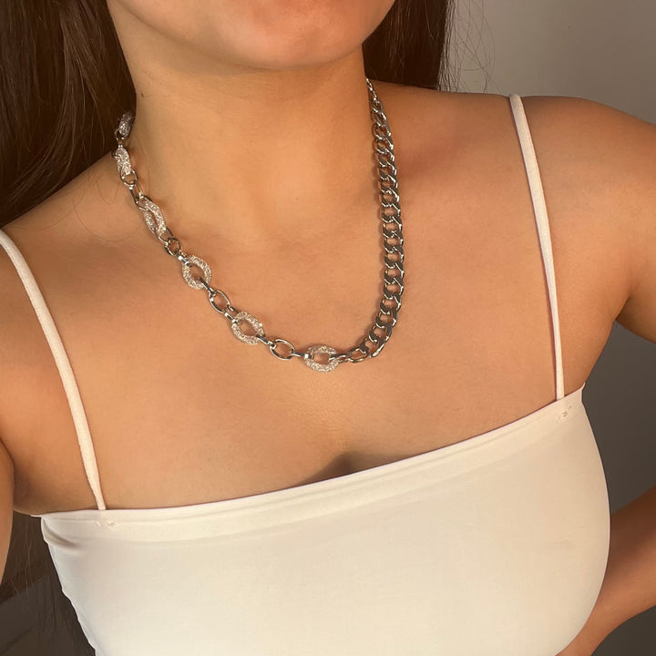 Zenya Bold – Crystal Link Statement Choker