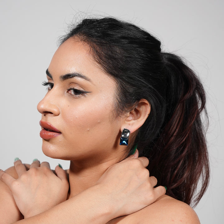 Sapphire Blue European-Style Stud Earrings