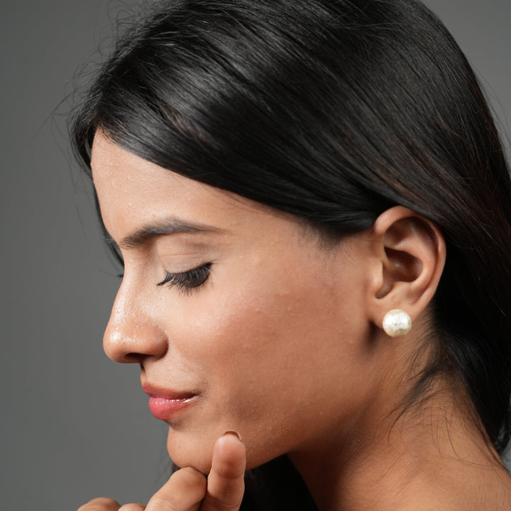 Luxe Gloss Pearl Stud Earrings