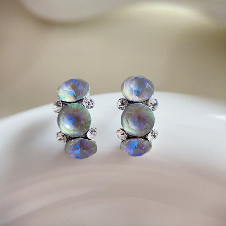 Color Diamond Trio Stud Earrings – Limited Summer Edition Crystals