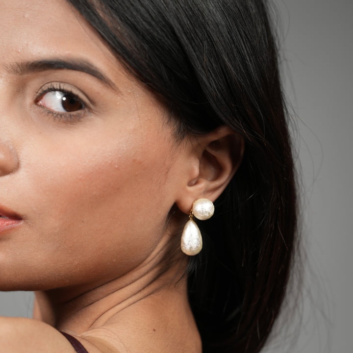 Celeste Drop Duo Pearl Earrings