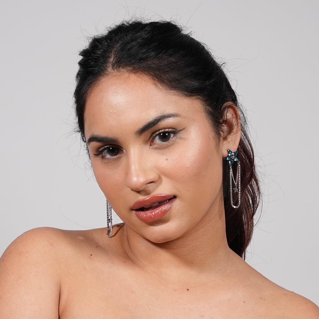 Crystal Star Statement Earrings – Tassel & Cosmic Chain Styles