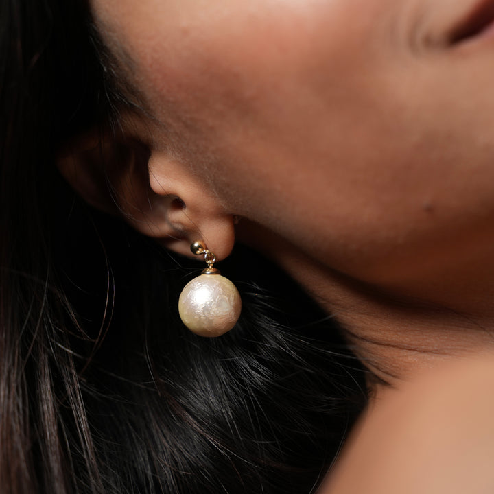 Luxe Textured Pearl Drop Earrings