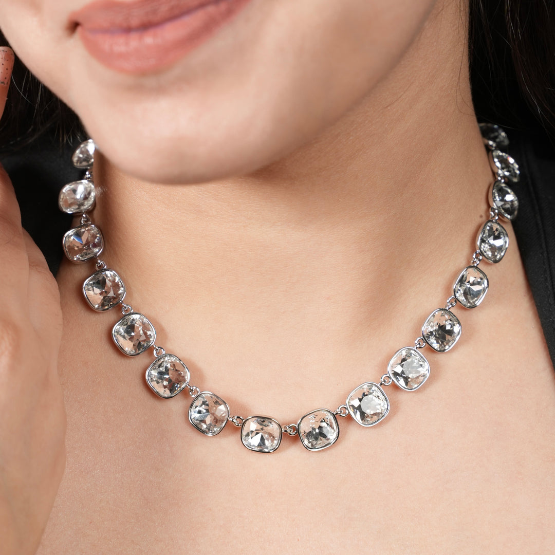 Radiance Cushion-Cut Crystal Necklace