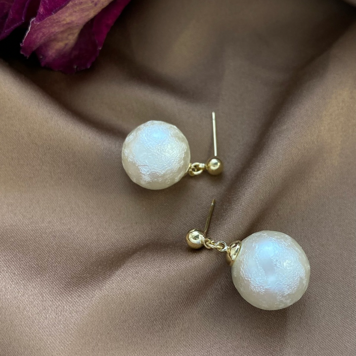 Luxe Textured Pearl Drop Earrings