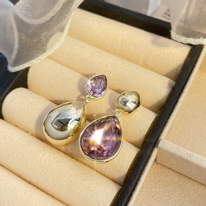 Royal Glow Teardrop Statement Earrings