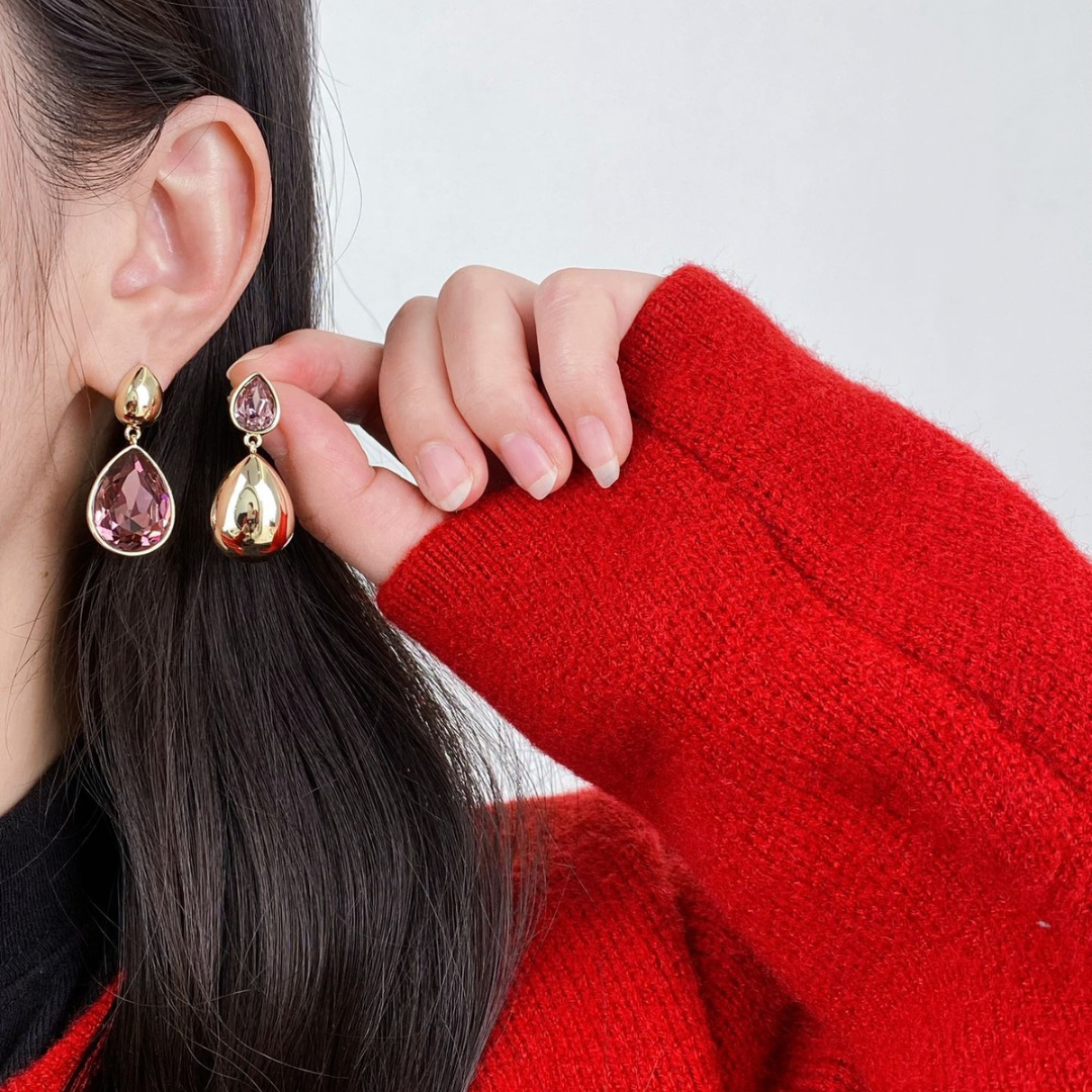 Royal Glow Teardrop Statement Earrings