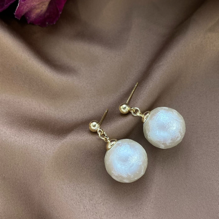 Luxe Textured Pearl Drop Earrings