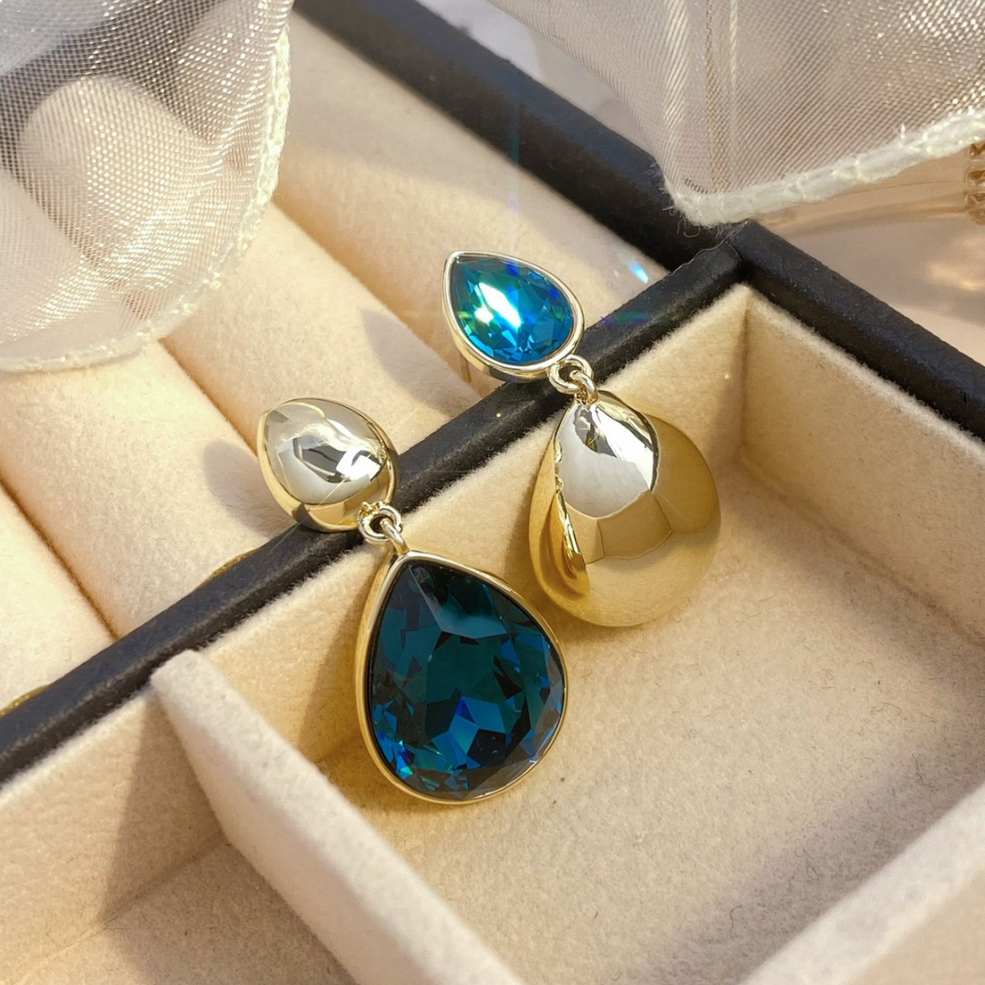 Royal Glow Teardrop Statement Earrings