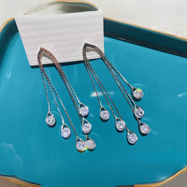Cascade Teardrop Chain Earrings