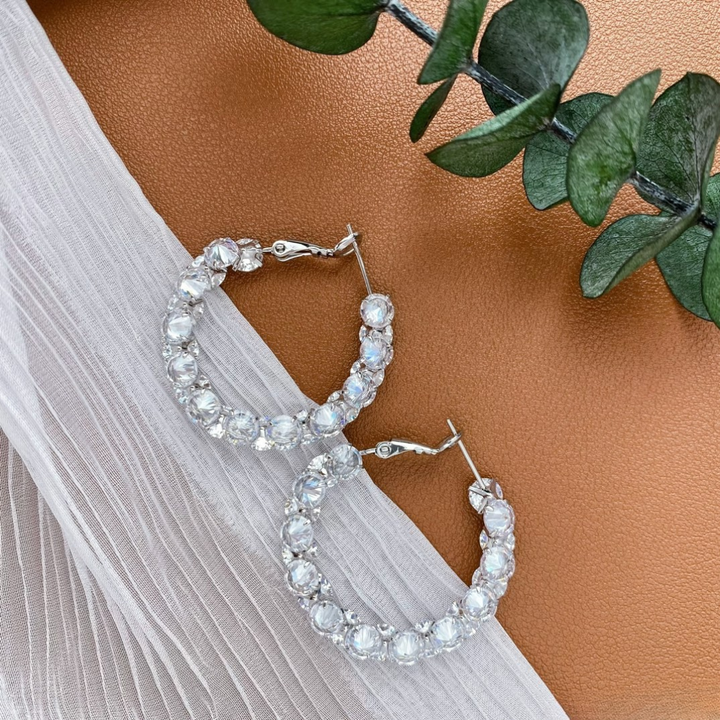 Crystal Halo Hoop Earrings
