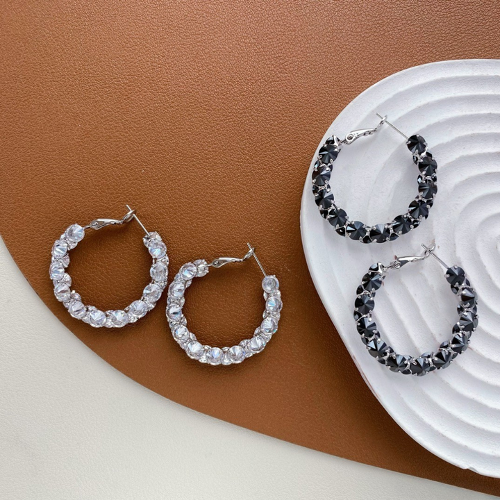 Crystal Halo Hoop Earrings