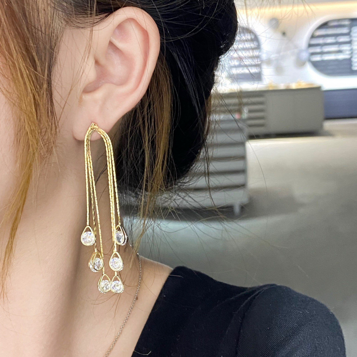 Cascade Teardrop Chain Earrings