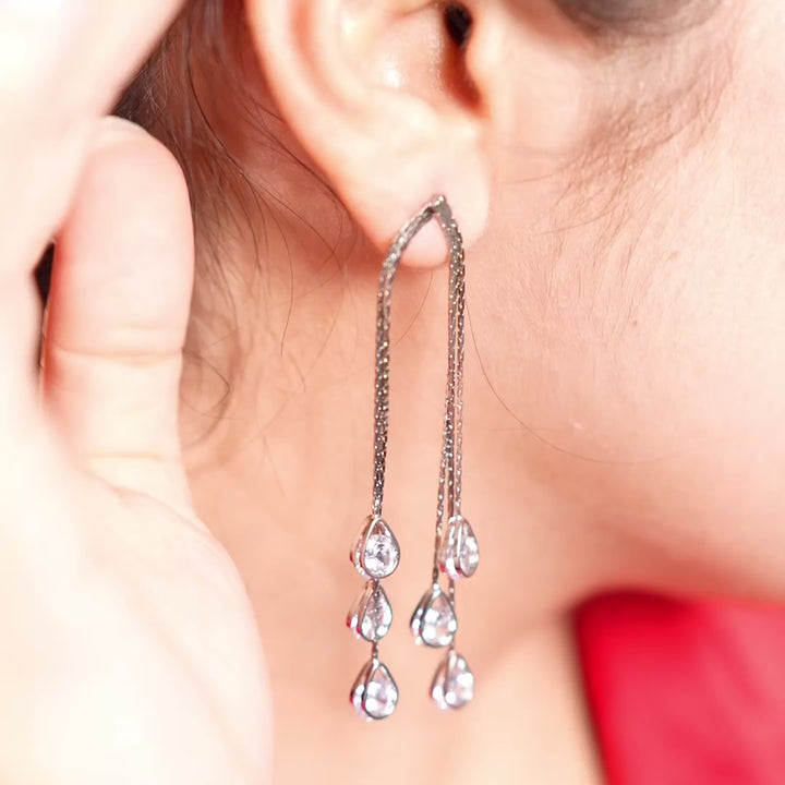 Cascade Teardrop Chain Earrings