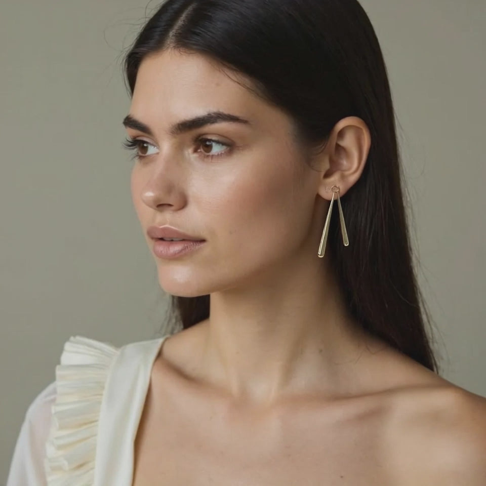 Linéa Drop Earrings – Gold Finish