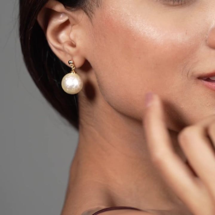 Luxe Textured Pearl Drop Earrings