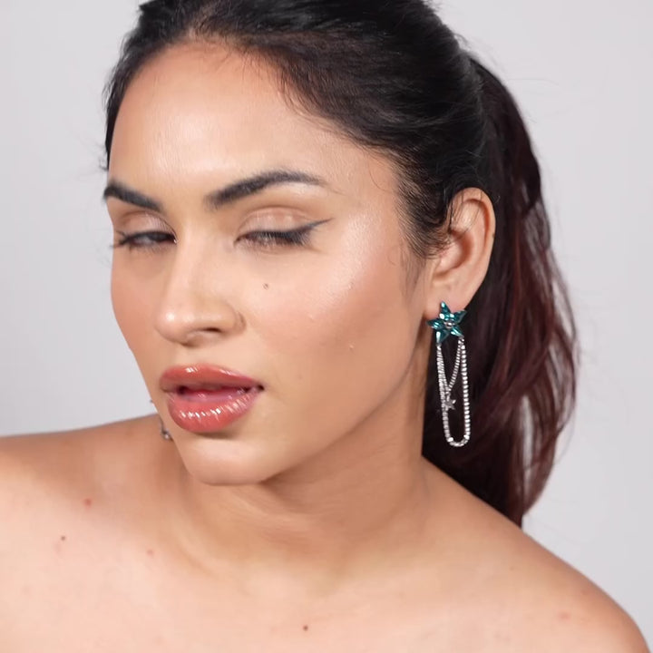 Crystal Star Statement Earrings – Tassel & Cosmic Chain Styles