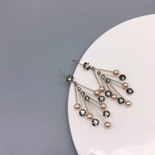 Elegant Starburst Crystal & Pearl Chandelier Earrings – Luxe Statement Jewelry